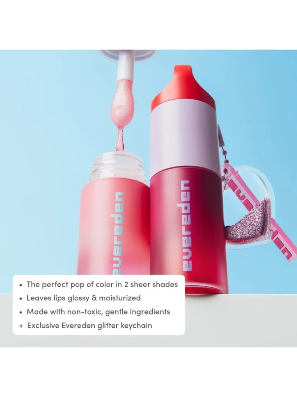 Vegan Tinted Lip Oil Duo for Kids, Non-Sticky & EWG Verified, 2-Pack